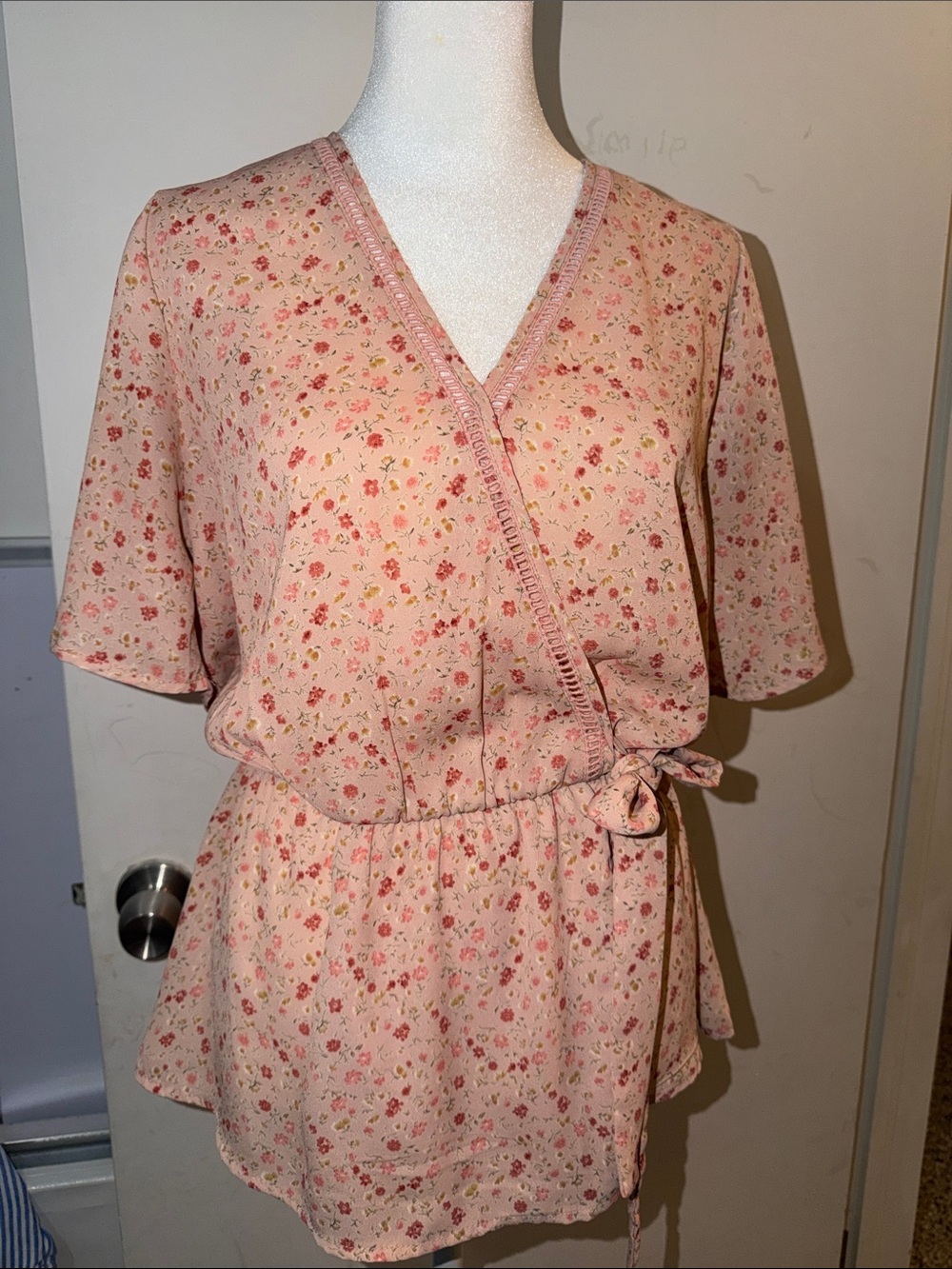 Sienna Sky Pink Floral Wrap Blouse
